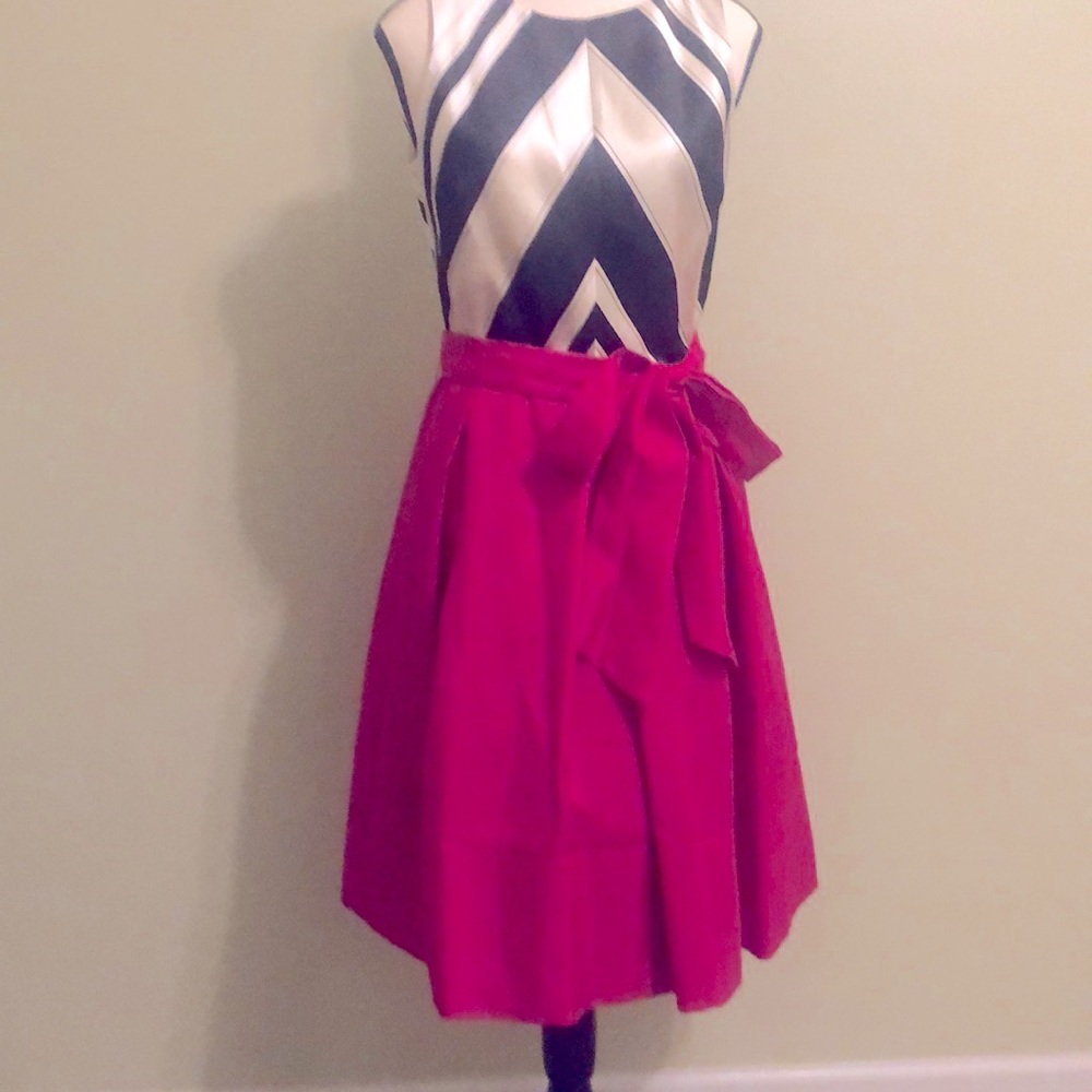 Eliza J Cocktail Dress, Size, Black, White and Fuchsia